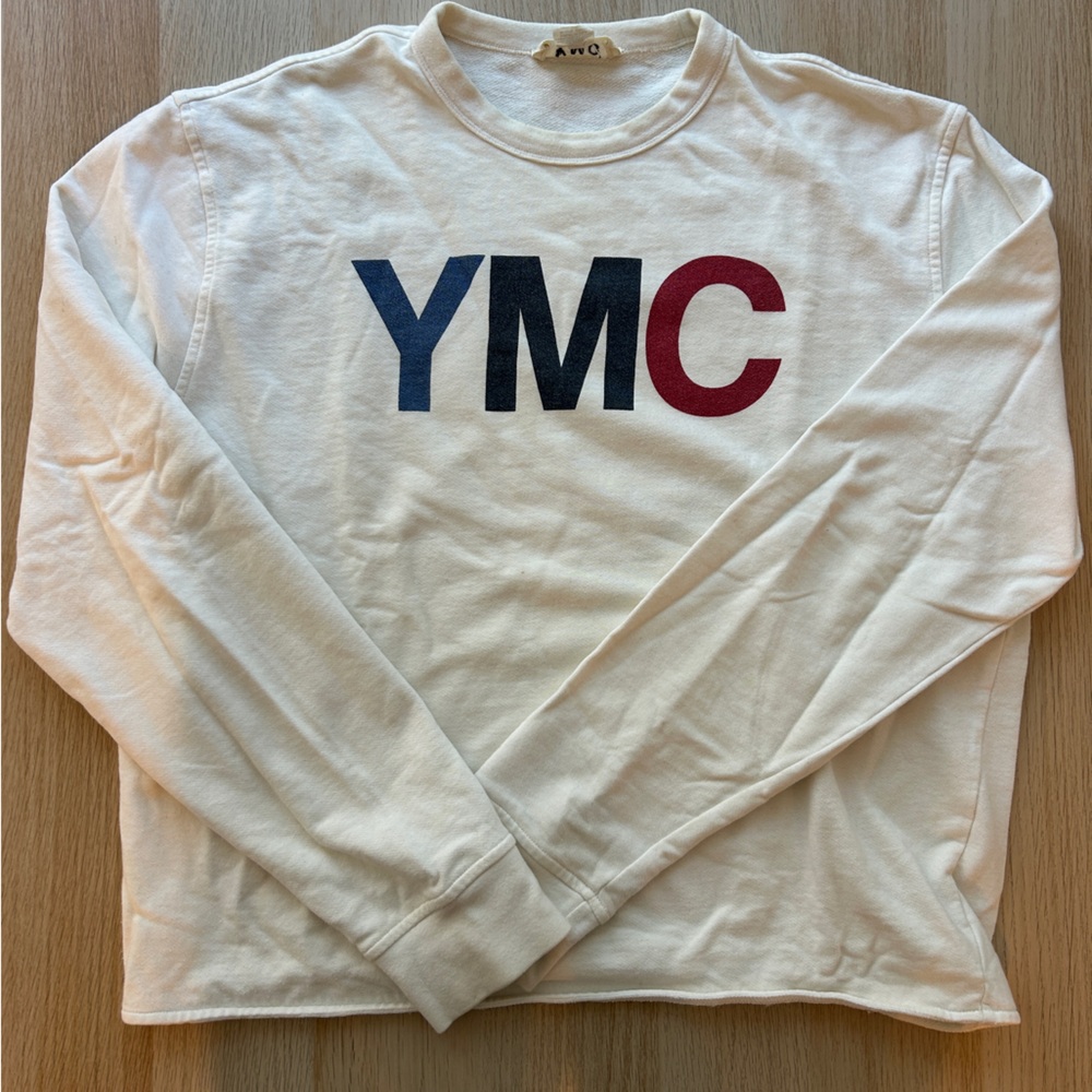 YMC ‘You Must Create’ White Sweatshirt Size M